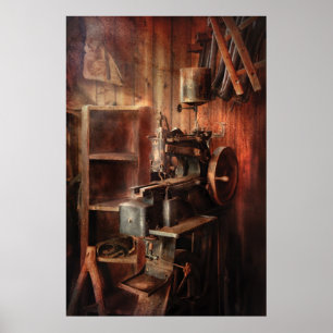 Nähmaschine - Nähmaschine für die Sattelmacherei Poster