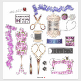 Nähmaschine Nahtstich Aufkleber