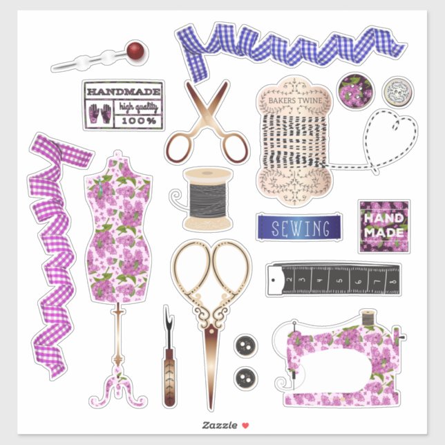 Nähmaschine Nahtstich Aufkleber (Blatt)