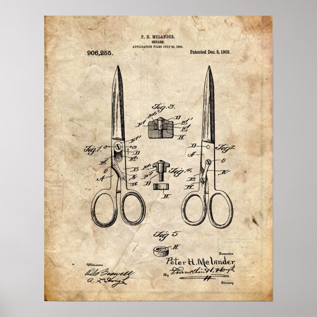 Nähmaschine Patent Poster (Vorne)