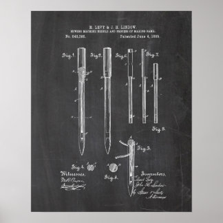 Nähmaschine Patent Poster