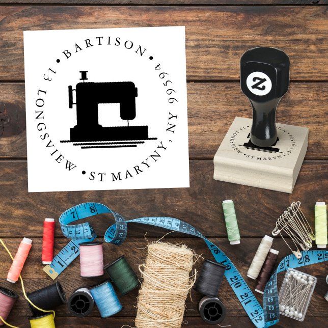 Nähmaschine ROUND RETURN ADDRESS Stempel (Von Creator hochgeladen)