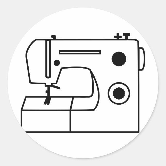 Nähmaschine Runder Aufkleber (Vorderseite)