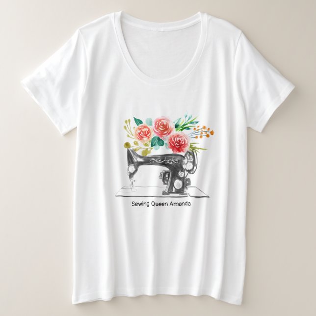 Nähmaschine Schneider Seamstress Große Größe T-Shirt (Design vorne)