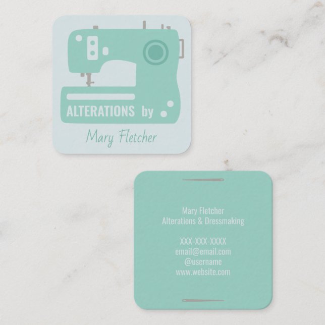 Nähmaschine Seamstress Schneider Visitenkarte (Vorne/Hinten)