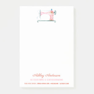 Nähmaschine Seamstress Wasserfarbe Nachhinweise Post-it Klebezettel