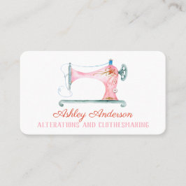 Nähmaschine Seamstress Wasserfarbenkarte Visitenkarte