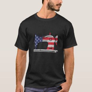 Nähmaschine Unabhängigkeit Tag USA Flag 4. Ju T-Shirt