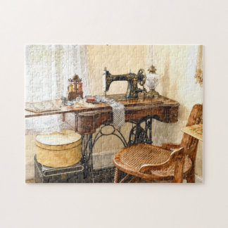 Nähmaschine und Fadenkarussell Puzzle