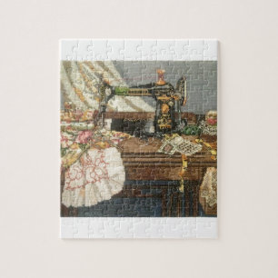 Nähmaschine und Kleid Puzzle