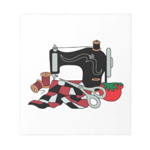 Nähmaschine und Quilt Notizblock