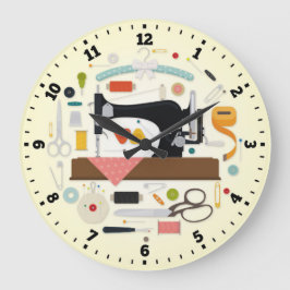 Nähmaschine-Wanduhr Große Wanduhr