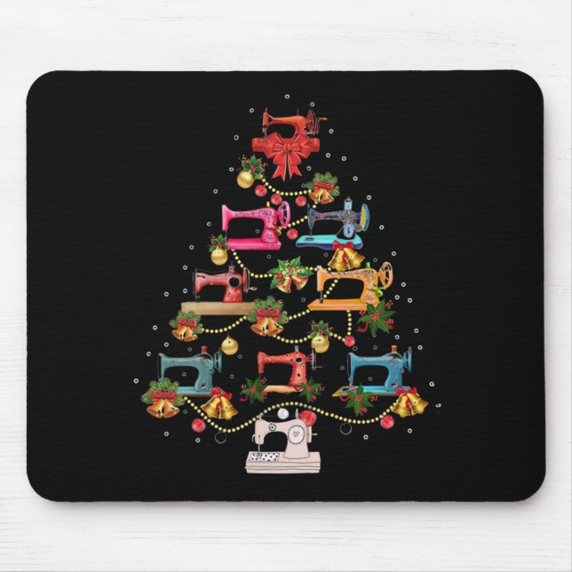 Nähmaschine Weihnachtsbaum Mousepad (Vorne)