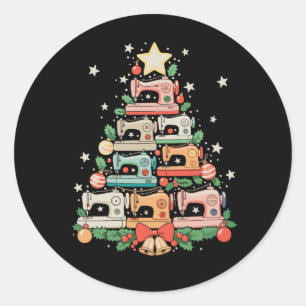 Nähmaschine Weihnachtsbaum Stich Stricken Nähen Xm Runder Aufkleber