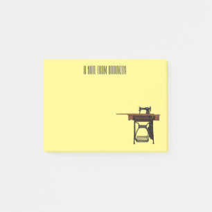 Nähmaschinen-Cartoon-Illustration Post-it Klebezettel