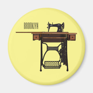 Nähmaschinen-Comic-Illustration Magnet