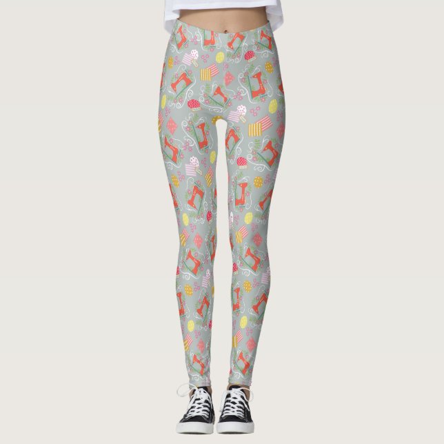 Nähmaschinen grau leggings (Vorderseite)