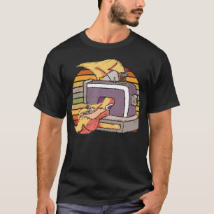 Nähmaschinen-Herz-Stickerei Handarbeit Stricken T-Shirt