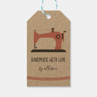 Nähmaschinen-Kleidungsstück-Tag-Label rustikaler C Geschenkanhänger