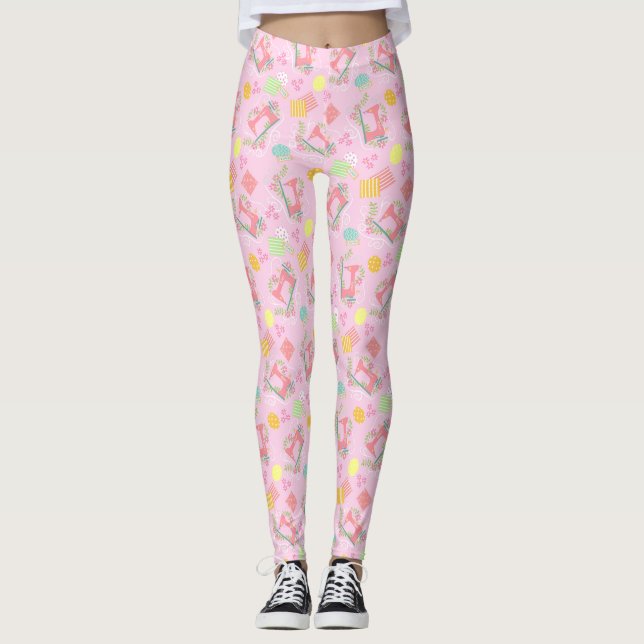 Nähmaschinen rosa leggings (Vorderseite)