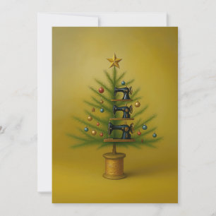 Nähmaschinen-Weihnachtsbaum Fröhliche Handarbeit W Feiertagskarte