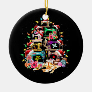 Nähmaschinen Weihnachtsbaum Quilt Nähliebhaber Keramik Ornament
