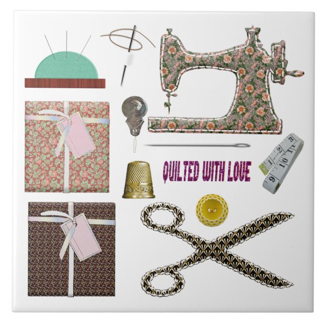 Nähmaschinengeflecht Fliese (Vorderseite)