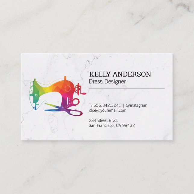 Nähmaschinescheren Vintag | Designer Visitenkarte (Vorderseite)