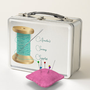 Nähmaterial für Nadel und Thread Metall Brotdose