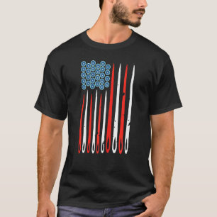 Nähnadeln für Damen Flagge Amerikanisch USA Für Ab T-Shirt