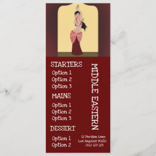 Nahöstliches Restaurantabendessenmenü Menükarte