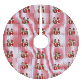 Nährstoffe auf Streifen Polyester Weihnachtsbaumdecke