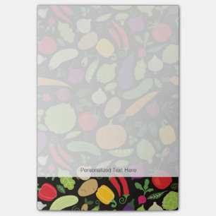 Nahrung auf einem schwarzen Hintergrund Post-it Klebezettel