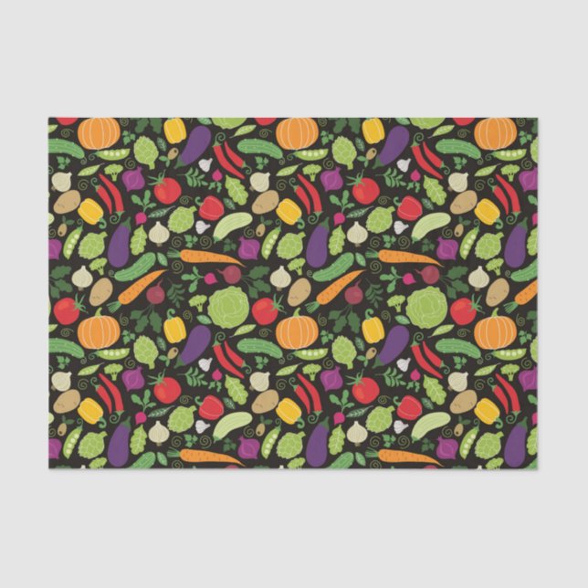 Nahrung auf einem schwarzen Hintergrund Seidenpapier (Vorderseite)