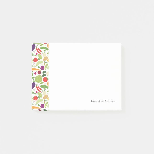 Nahrung auf einem weißen Hintergrund Post-it Klebezettel (Vorderseite)