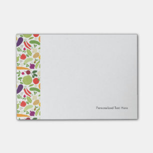 Nahrung auf einem weißen Hintergrund Post-it Klebezettel