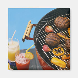 Nahrung auf Grill Magnet