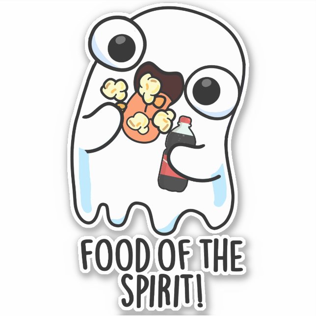 Nahrung des Geistes Funny Ghost Pun Aufkleber (Vorderseite)