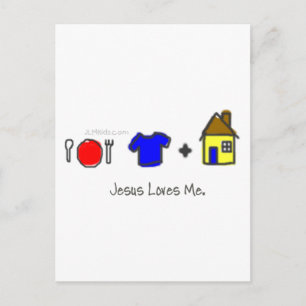 Nahrung, Kleidung und Unterkunft Postkarte