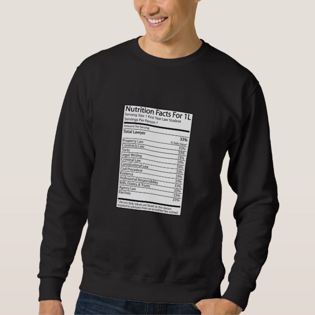 Nahrungs-Tatsachen für 1L Sweatshirt (Vorderseite)