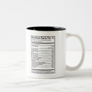 Nahrungs-Tatsachen für 1L Zweifarbige Tasse