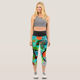 Nahrungsbekämpfung Graffiti Abstrakt Capri Leggings
