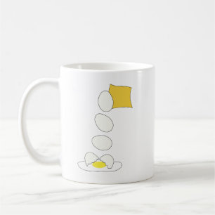 Nahrungsbekämpfung - Käse gegen Ei. Kaffeetasse