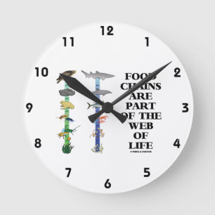 Nahrungsketten sind ein Teil des Netzes des Lebens Runde Wanduhr