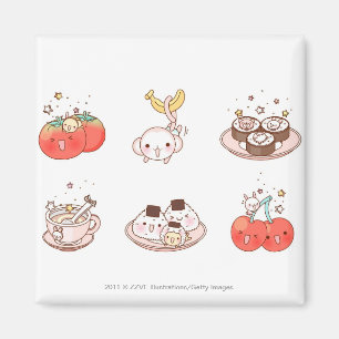 Nahrungsmittel angezeigt gegen weißen Hintergrund Magnet