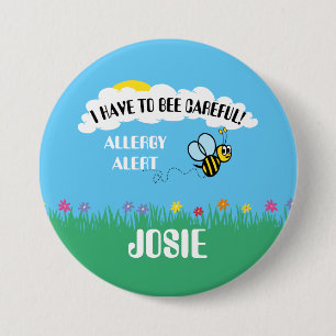 Nahrungsmittelallergie-Alarm-Hummel-Bienen-Knopf Button