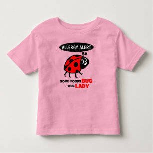 Nahrungsmittelallergie-Alarm-Marienkäfer-Shirt Kleinkind T-shirt