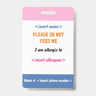 Nahrungsmittelallergie-Ausweis Ausweis