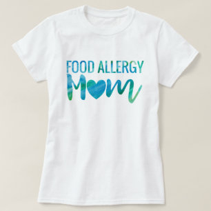 Nahrungsmittelallergie-Mama Wasserfarbe-Typografie T-Shirt