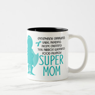 Nahrungsmittelallergie-SuperMama-aquamarine Zweifarbige Tasse